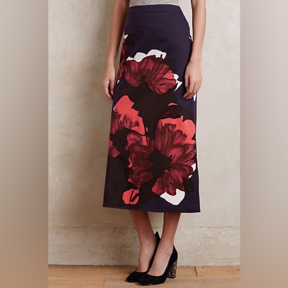 Anthropologie Floral Maxi Skirt